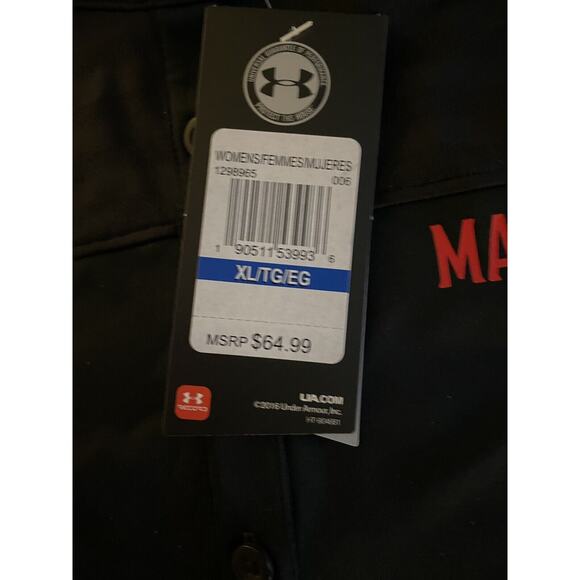 Under Armour Heat Gear Women Short Sleeve Half Button University Maryland Shirt - Picture 9 of 11